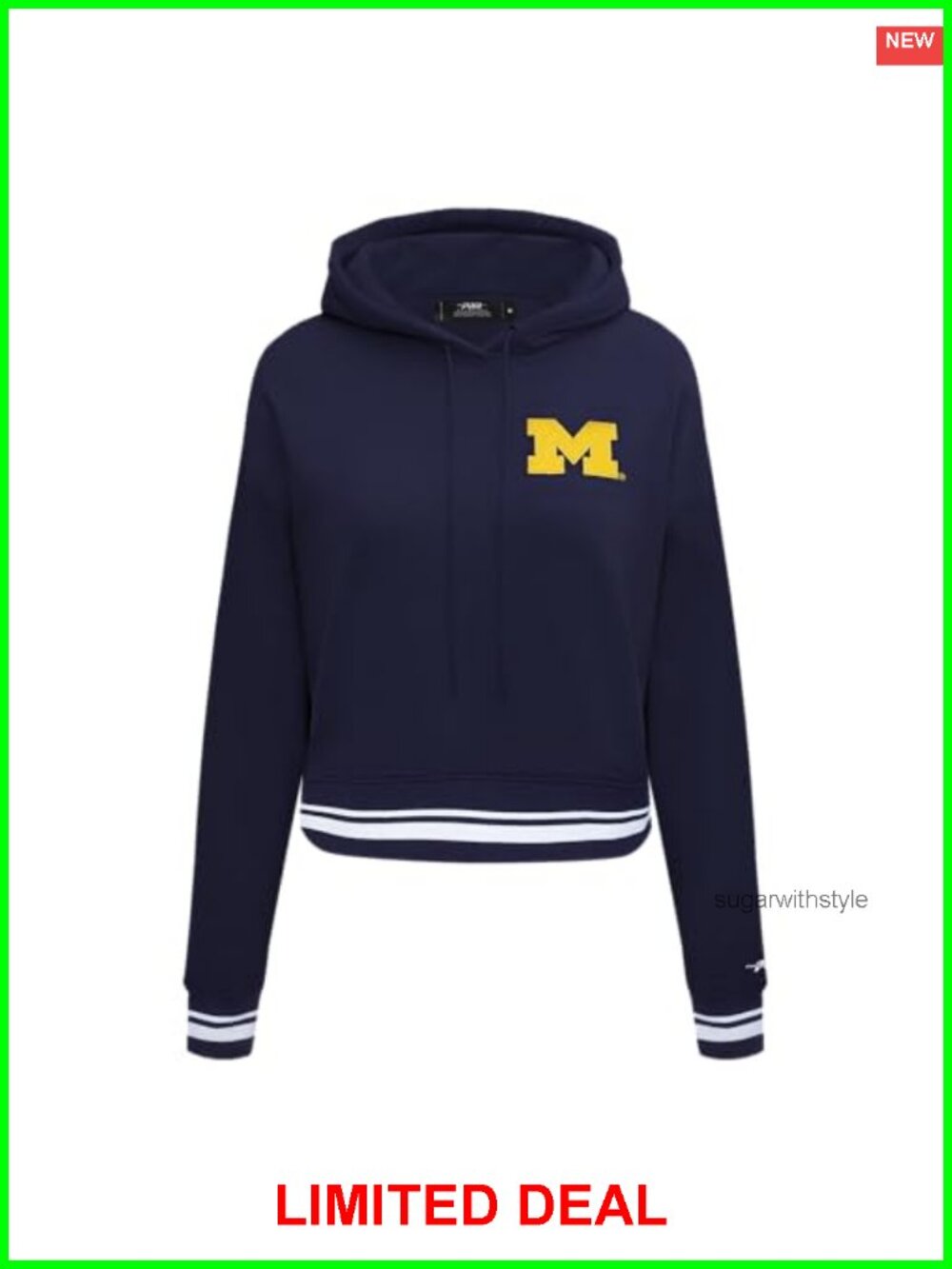 Pro Standard College Classic Cropped Pullover Hoodie Chenille Applique